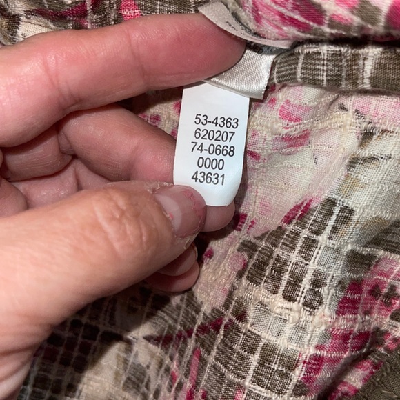 J. Jill Cottage Core Green Floral Textured Button Front Jacket Pink Floral Print - Picture 5 of 7